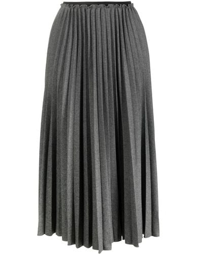RED Valentino High-waisted Pleated Midi Skirt - Grey