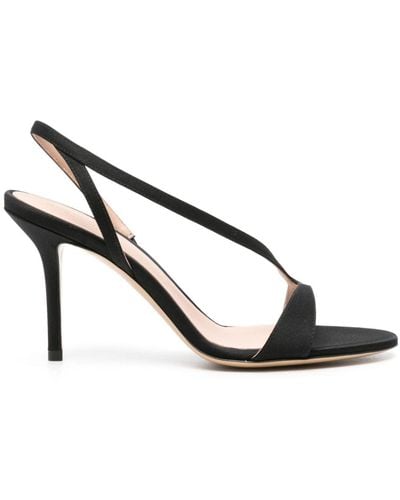 SCAROSSO Paula 85mm Satin Sandals - Black