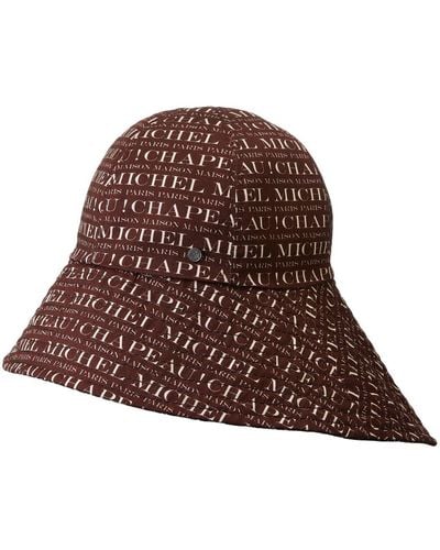 Maison Michel Julianne Logo-print Bucket Hat - Brown