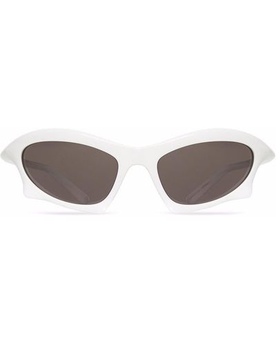 Balenciaga Bat Rectangle-frame Sunglasses - White