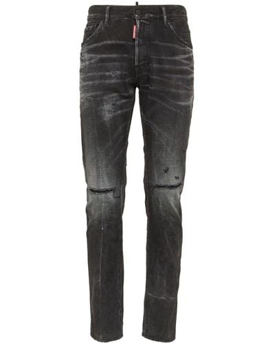 DSquared² Distressed Skinny Jeans - Gray