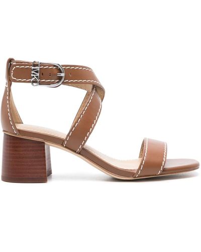 MICHAEL Michael Kors Ashton 50mm Leather Sandals - Brown