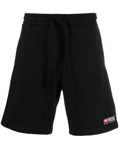 DIESEL P-crown-div Logo-embroidered Track Shorts - Black