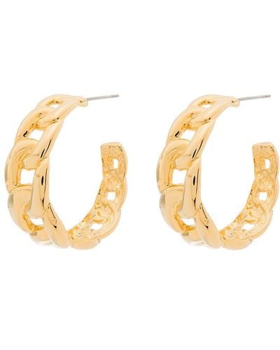 Kenneth Jay Lane Chain-link Hoop Earrings - Metallic