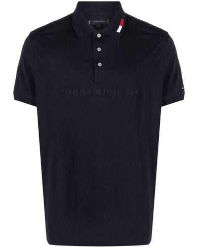 Tommy Hilfiger Logo-print Cotton Polo Shirt - Blue