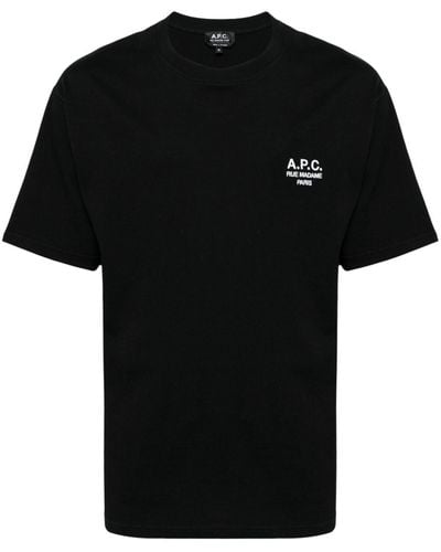A.P.C. Raymond T-Shirt mit Logo-Stickerei - Schwarz