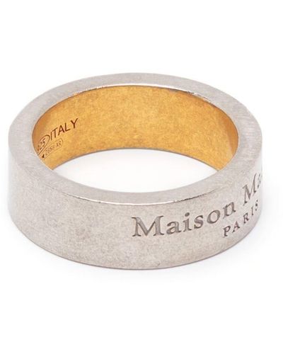 Maison Margiela Engraved-logo Band Ring - White