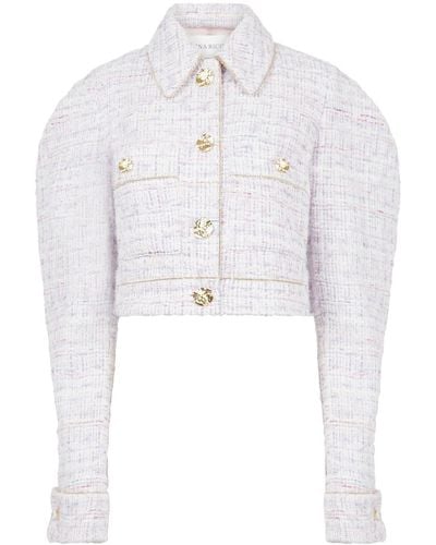 Nina Ricci Kokon-Jacke aus Tweed - Weiß