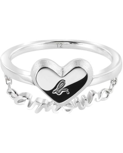 agnès b. Heart-shaped Sterling Silver Ring - White