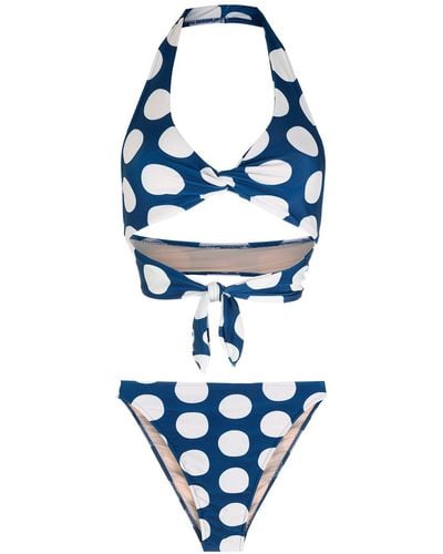 Adriana Degreas Bikini Pois sgambato - Blu