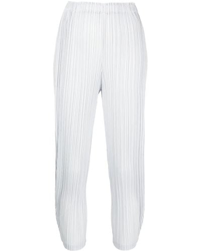 Pleats Please Issey Miyake Pantalon Monthly Colours January - Blanc