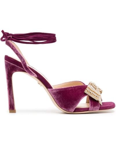 Dee Ocleppo Gina 95mm Velvet Sandals - Pink