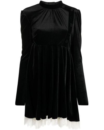 Philosophy Di Lorenzo Serafini Pleated Velvet Dress - Black