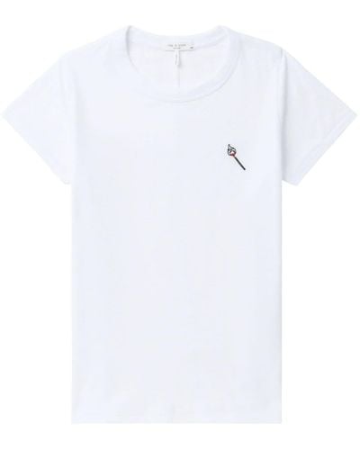 Rag & Bone Embroidered Cotton T-shirt - White