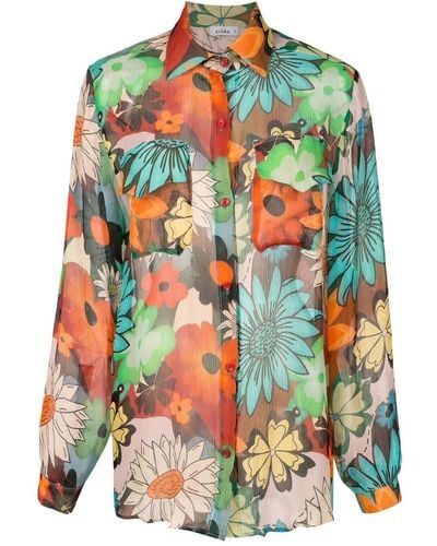 Amir Slama Floral-print Silk Shirt - Multicolour