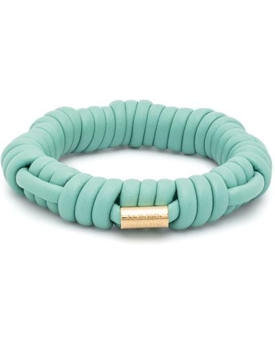 Loewe Woven Leather Bangle Bracelet - Groen