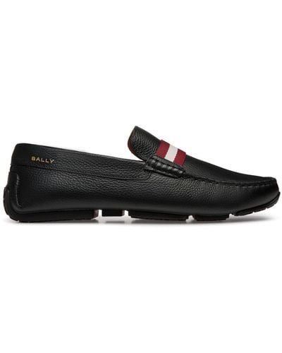Bally Logo-print Leather Loafers - Black