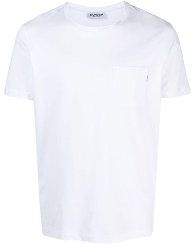 Dondup T-shirt en coton à poche poitrine - Blanc