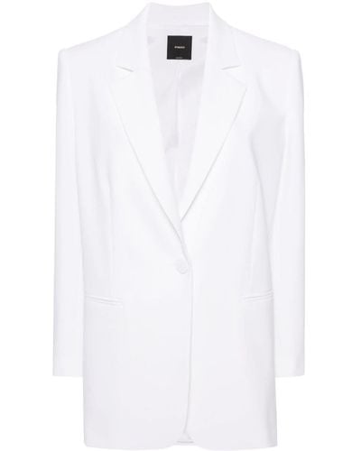 Pinko Blazer en crêpe à simple boutonnage - Blanc