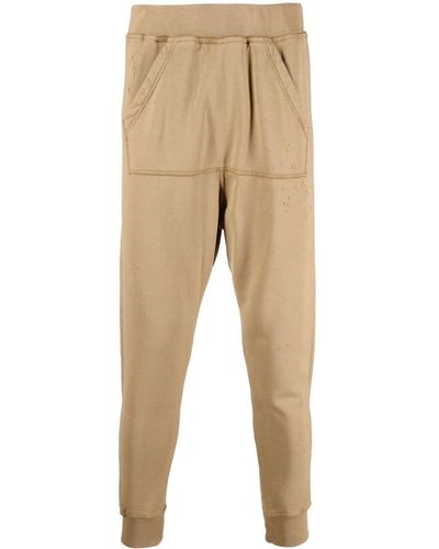 DSquared² Tapered Cotton Track Pants - Natural