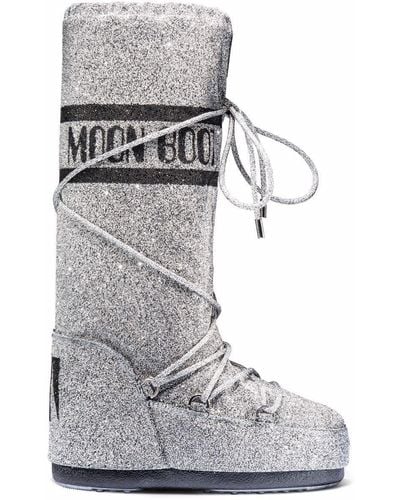 Moon Boot Icon 50° Stiefel mit Swarovski-Kristallen - Grau