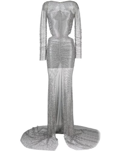GIUSEPPE DI MORABITO Langes Kleid mit Kristallen - Weiß