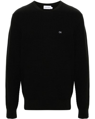 Calvin Klein Logo-embroidered Jumper - Black