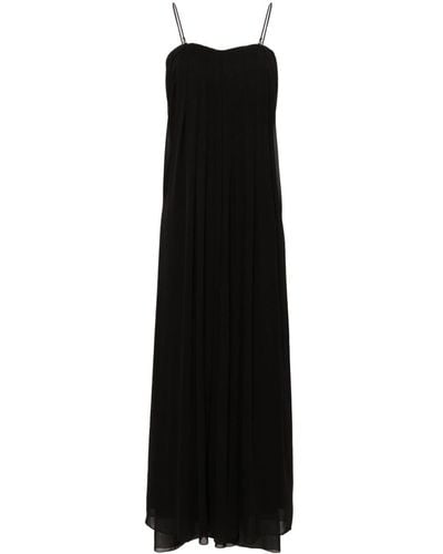 Nissa Strapless Chiffon Maxi Dress - Black