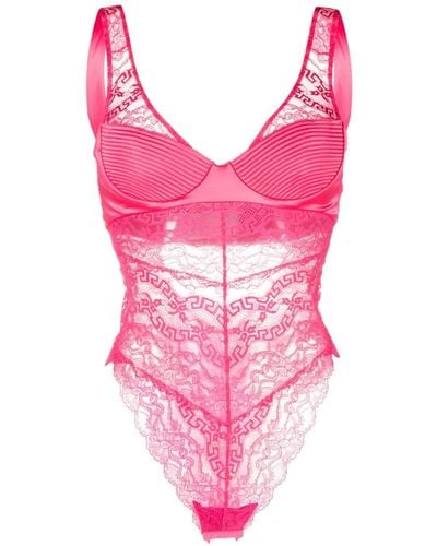 Versace Lace-detail Bodysuit - Pink