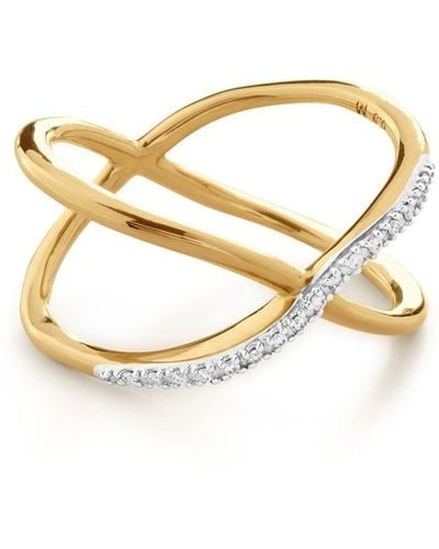 Monica Vinader Ring Met Diamant - Metallic