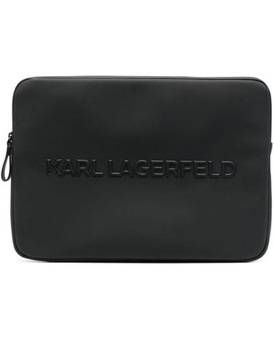 Karl Lagerfeld Pochette d'ordinateur à fermeture zippée - Noir