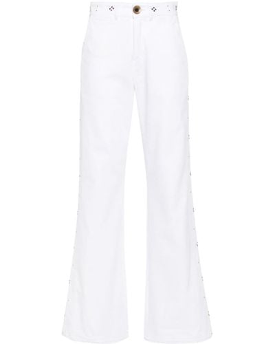 Wales Bonner Stud-detail Straight-leg Jeans - White