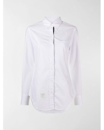 Thom Browne Logo-patch Button-down Shirt - White