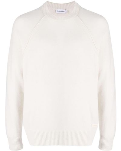 Calvin Klein Long-sleeve Wool Sweater - White