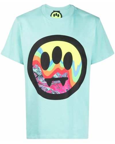 Barrow T-Shirt mit Smiley-Print - Blau