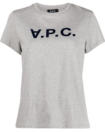 A.P.C. T-shirt con stampa - Grigio