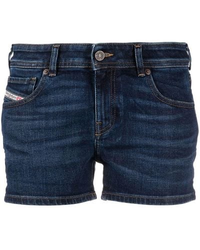 DIESEL Straight-leg Denim Shorts - Blue