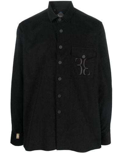 Billionaire Camisa con monograma bordado - Negro