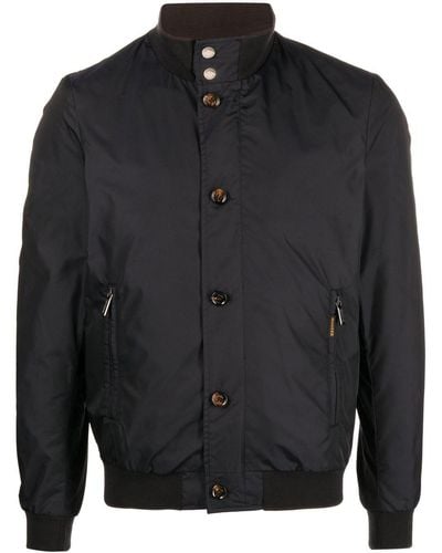 Moorer Button-up High-neck Jacket - Blue