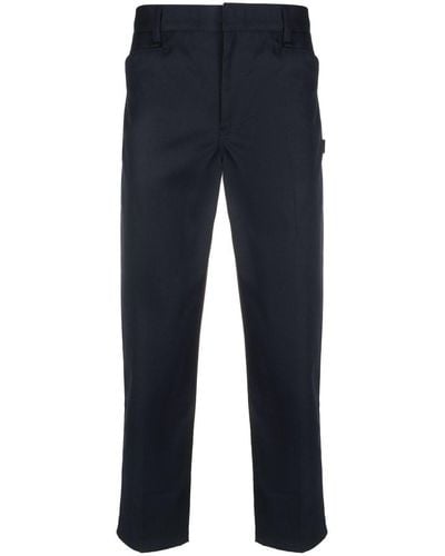 Neighborhood Logo-patch Cropped Trousers - Blue