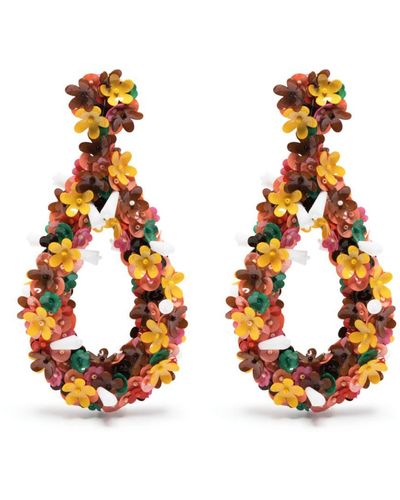 La DoubleJ Boucles d'oreilles Confetti Macro Flower - Orange