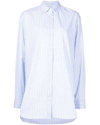 Macgraw Critic Striped Oversized Shirt - Blue