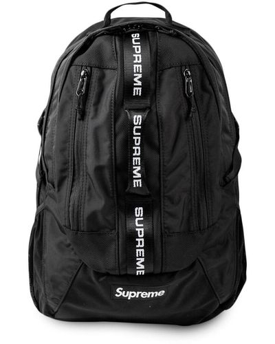 Supreme Logo Strap Backpack - Black