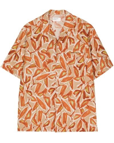 Universal Works Artist Flower Linen-cotton Shirt - Orange