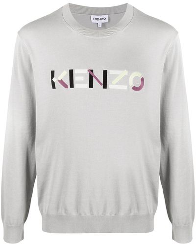 KENZO Pullover mit Logo-Stickerei - Grau