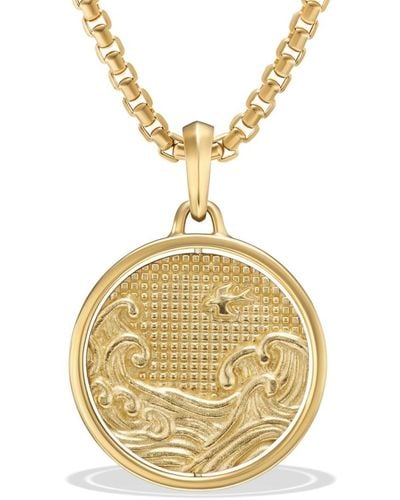 David Yurman 18kt Yellow Gold Amulet Fire & Water Pendant - Metallic
