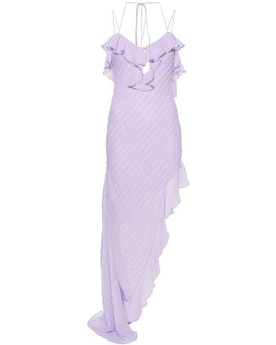 De La Vali Magdalena Ruffled Gown - Purple