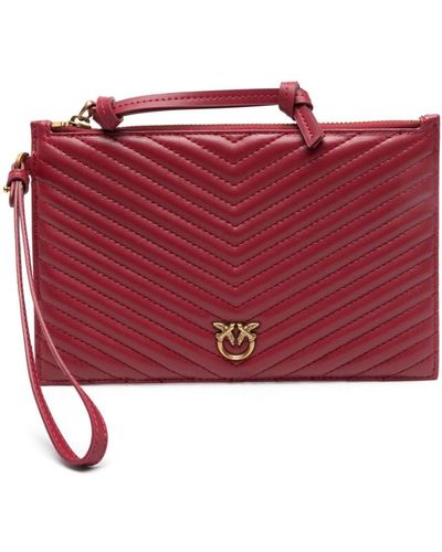 Pinko Love Birds Quilted Clutch Bag - Red