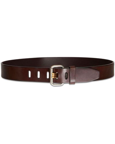 Etro Silver-tone Leather Belt - Brown