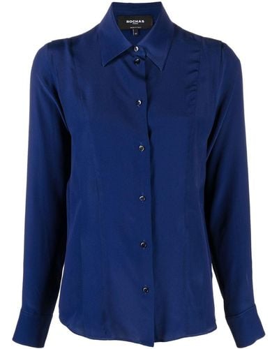 Rochas Button-up Long-sleeve Shirt - Blue